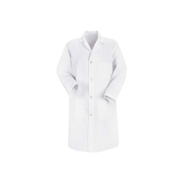 Vf Imagewear Red Kap Men's Button-Front Lab Coat, White, Poly/Cotton, L 5700WHRGL - main